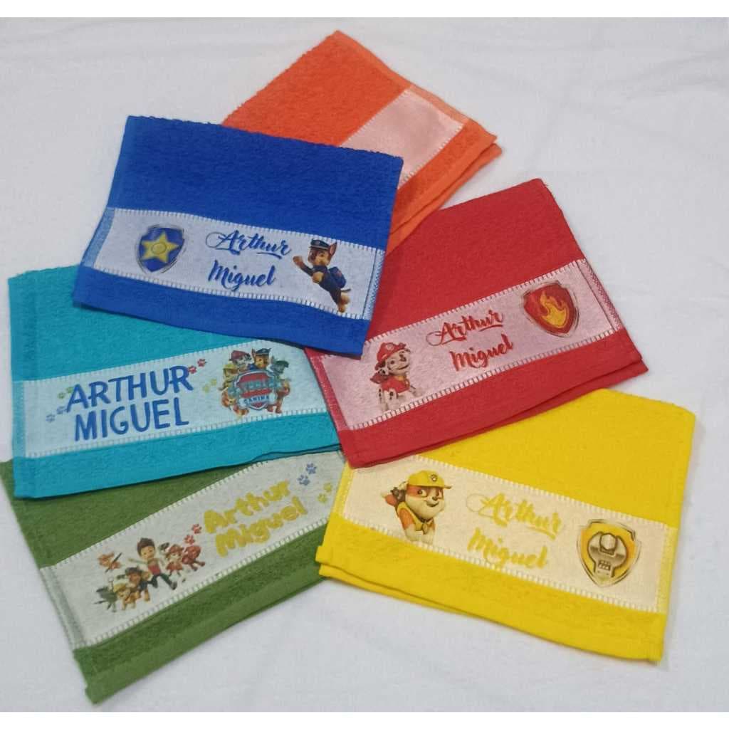 Kit 6 toalhas de boca personalizada toalhinhas adulto e infantil