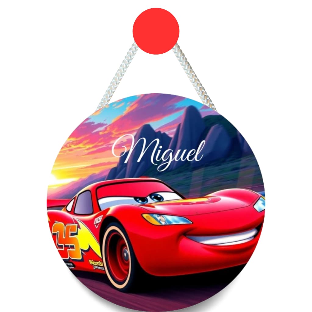 Enfeite Porta Maternidade Carros - Desenho - Nome personalizado - Decoração para quarto!