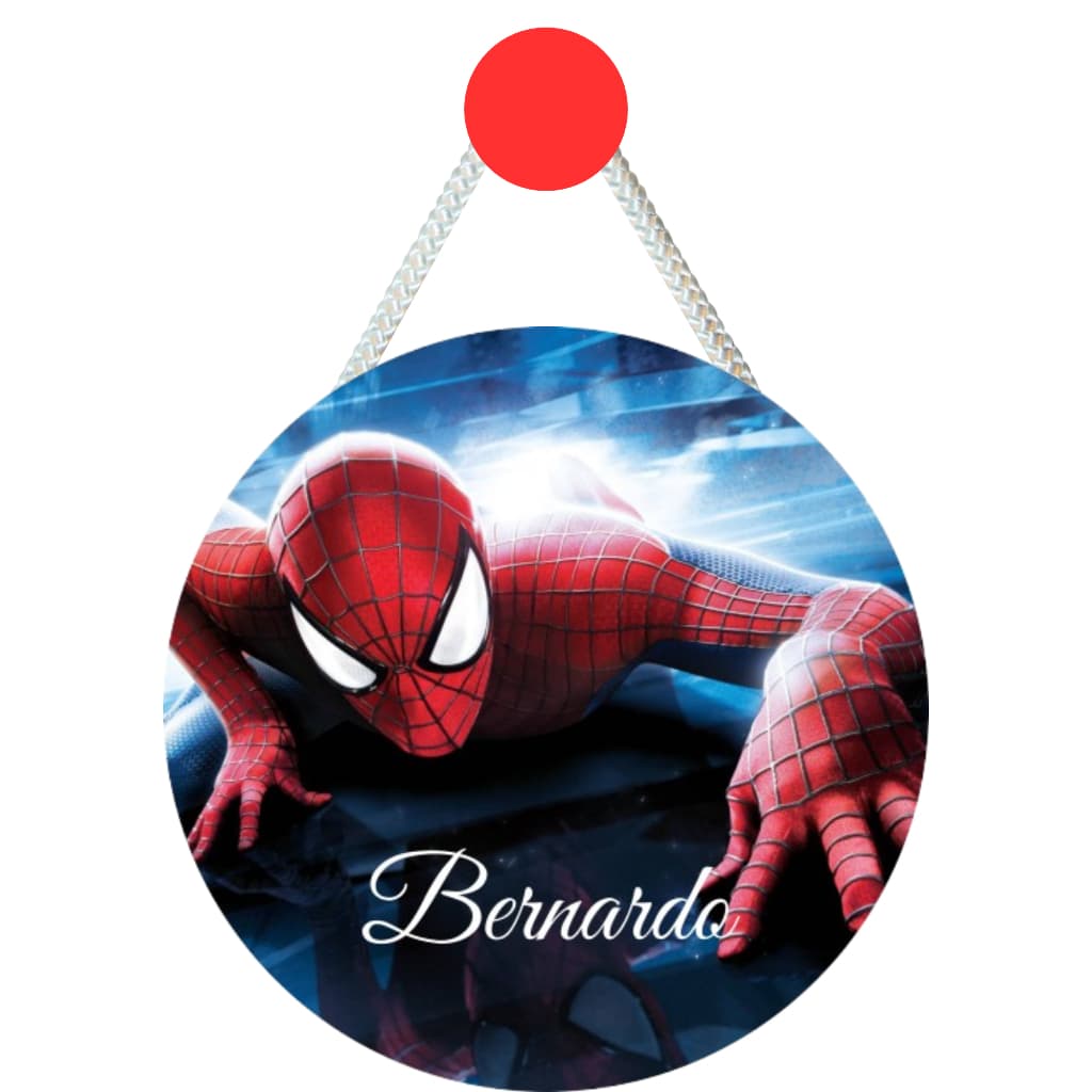 Enfeite Porta Maternidade Homem Aranha - Super-herói - Nome personalizado - Decoração para quarto!