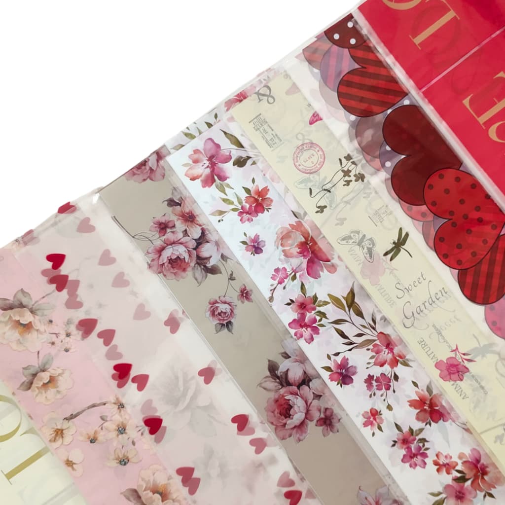 Sacos Celofane para Cestas Embalagem 60x89 Decorados com 25 unidades - Sortidos Estampas Misturadas
