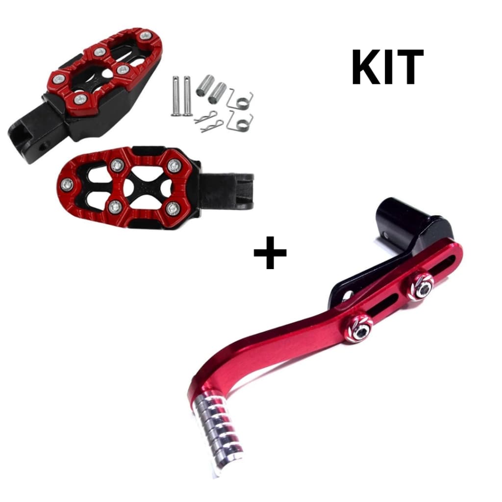 Pedaleira Esportiva Universal Moto Honda, Yamaha, Kawasaki, Suzuki-0900 +Pedal Cambio Passador Trocador Marcha Esportivo
