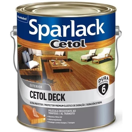 Verniz Semibrilho Cetol Deck Sparlack Natural 3,6L Proteção De Madeiras Externas Decks Pergolados