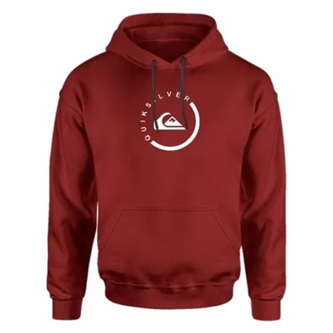 Blusa de Frio Moletom com Capuz e Bolso Agasalho Unissex Estampado Quiksilver