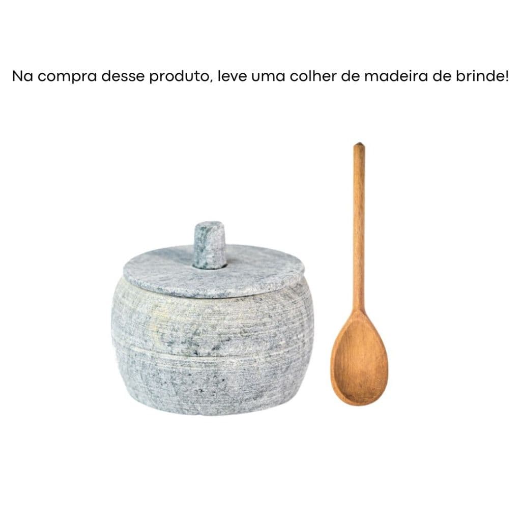 Pimenteira em Pedra Sabão + Colher de Brinde