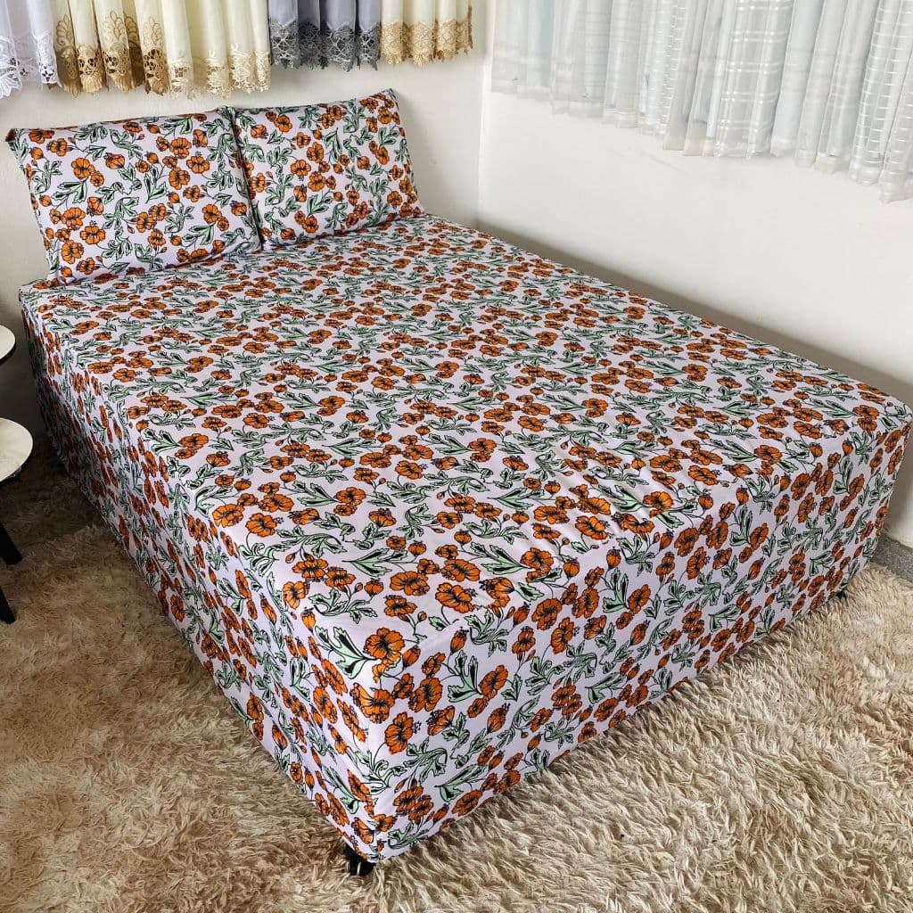 CAPA DE COLCHÃO ESTAMPADA LUVA BOX 3 PÇS COM FRONHAS MALHA GEL