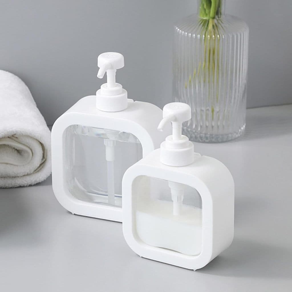 Pote Dispensador De Shampoo Desinfetante de Branco transparente Simples Para As Mãos Branco Best Jessy 500ml