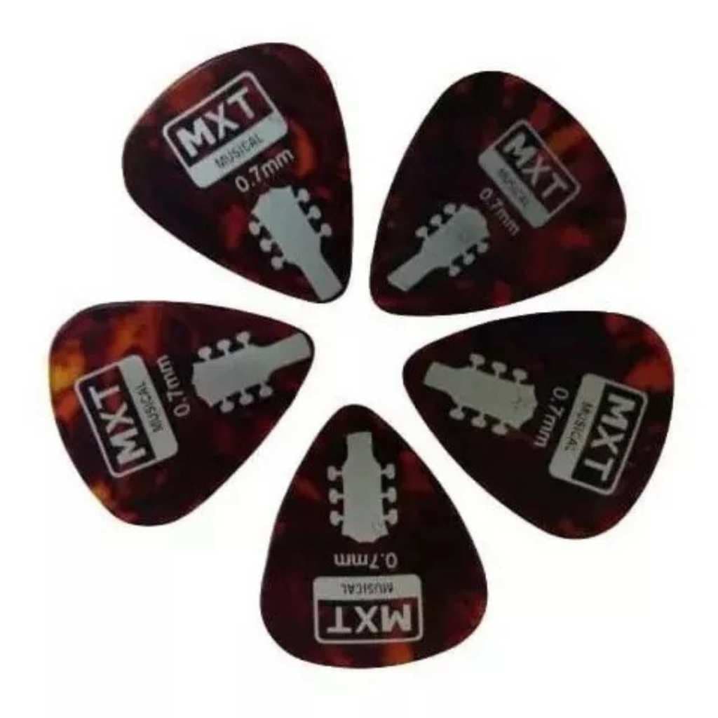 PALHETA 0.7MM  MARROM 5 UNIDADES ideal PARA GUITARRA CAVAQUINHO VIOLÃO