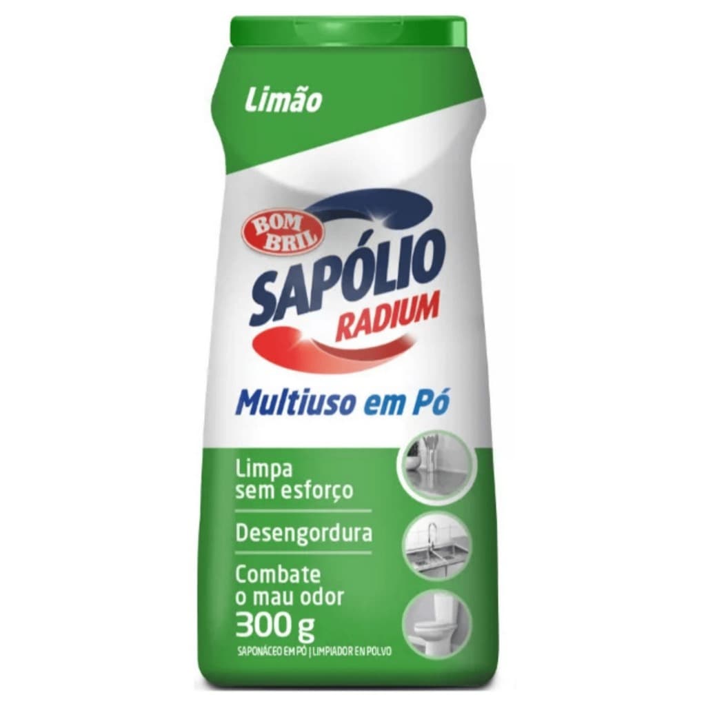 Limpador Sapólio Radium Limão Multiuso em pó Desengordurante Saponáceo BomBril 300grs Cozinha