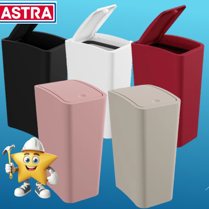 LIXEIRA  COM TAMPA CLICK 8 LITROS PARA BANHEIRO COZINHA - VARIAÇÃO DE CORES