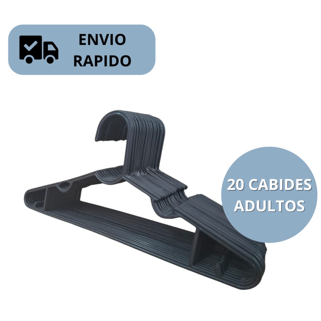kit 20 cabides pretos resistente não desfia, cabide organizador roupas vestido com alça