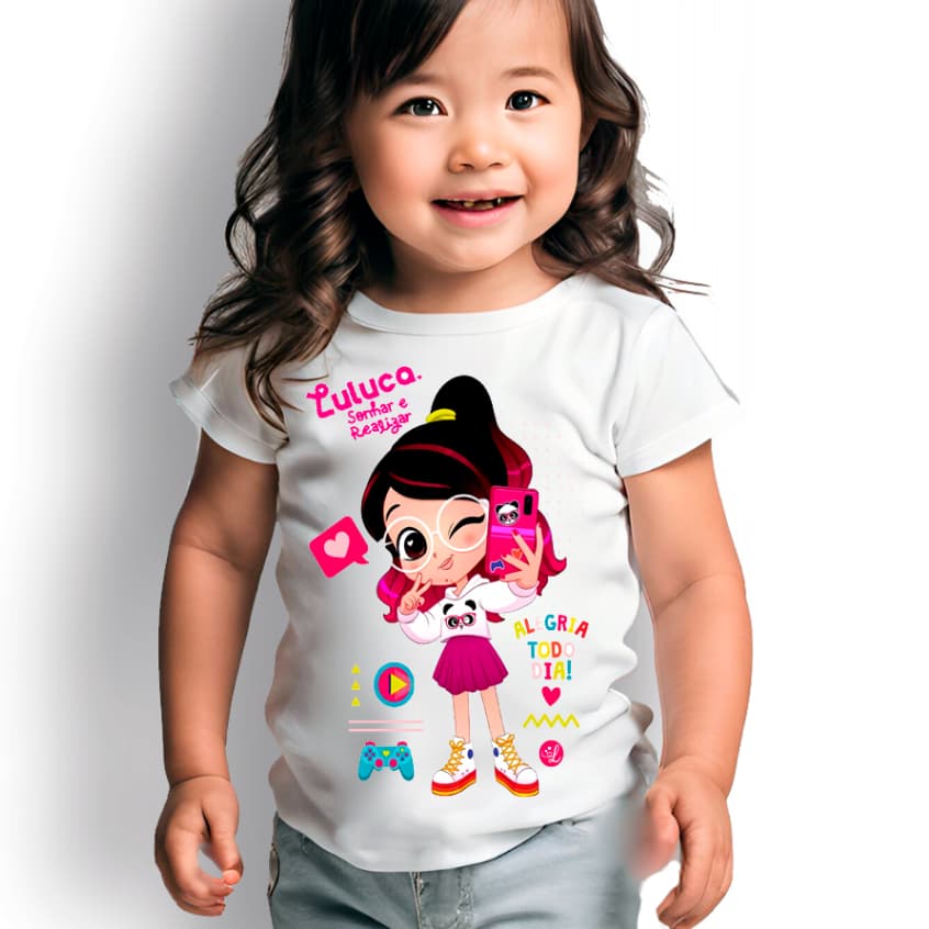 Camiseta Luluca Infantil Nome Festa Aniversario Blusa Camisa