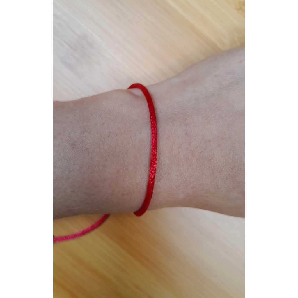 Par de  Pulseiras VERMELHA Akai Ito Proteção e Prosperidade Ajustável fio de Cetim