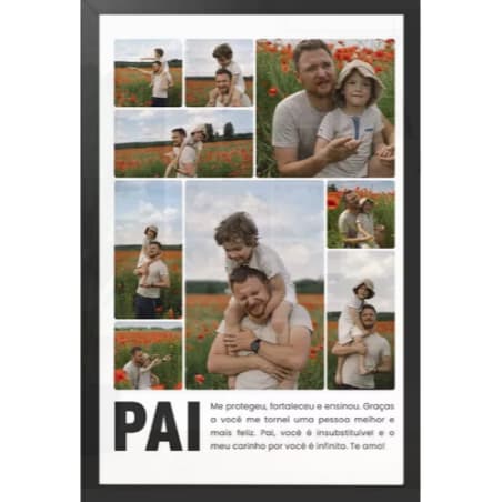 Quadro Decorativo 8 Fotos E Frase Presente Dia Dos Pais
