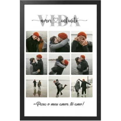 Quadro Decorativo Personalizado Com Foto Amor Infinito