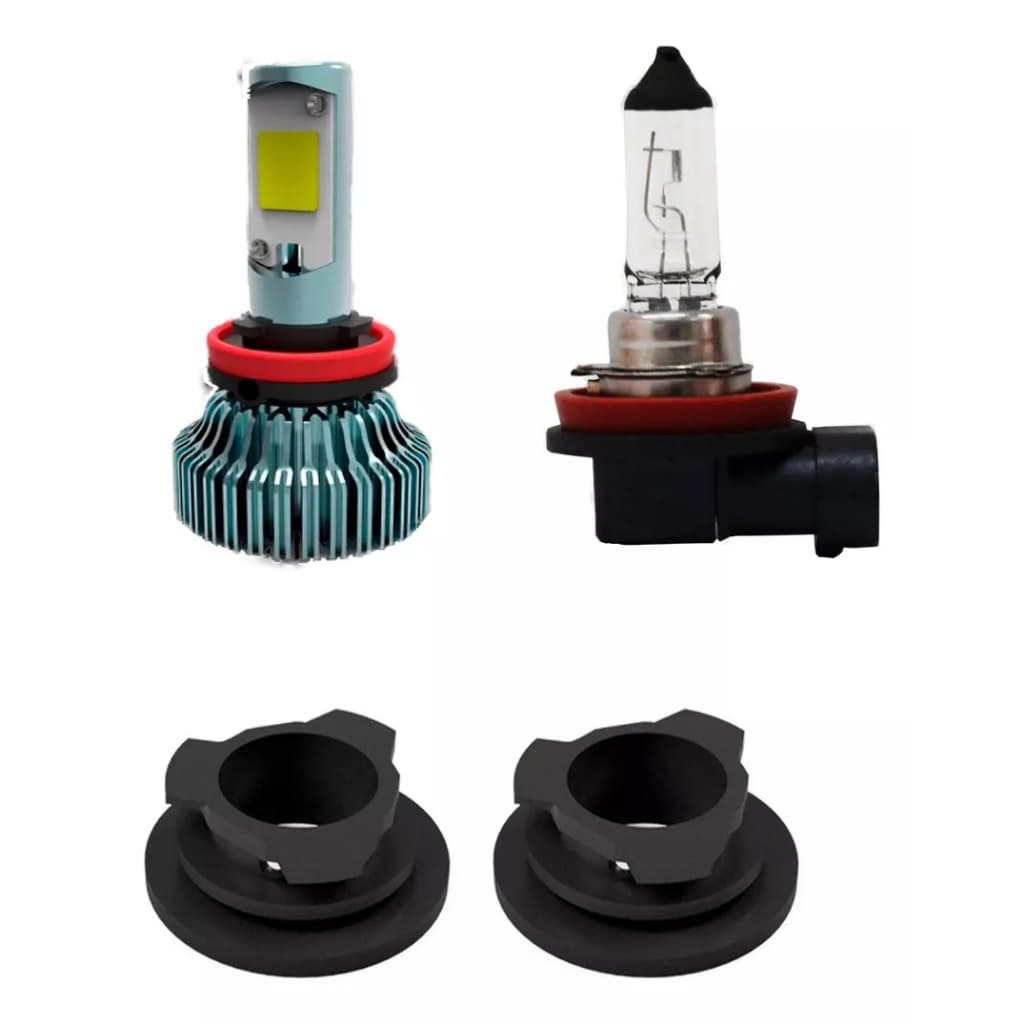 Par Adaptador Suporte Soquete Lâmpada Led H9 Para H11