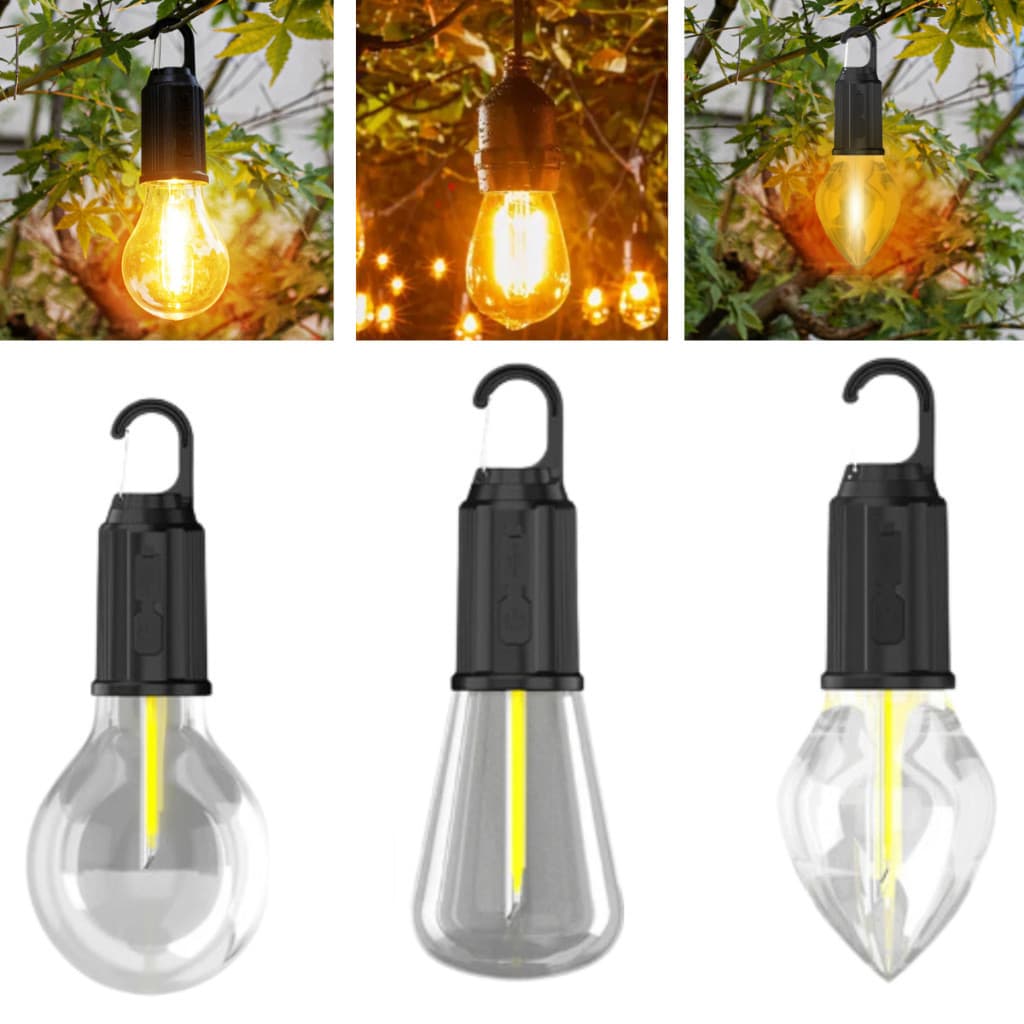 Lâmpada Recarregável Luminária Led Portátil Vintage Lanterna De Emergência Acampamento Trilha