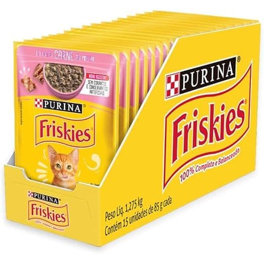 Sachê Friskies Filhote Carne 85g 15 unidades