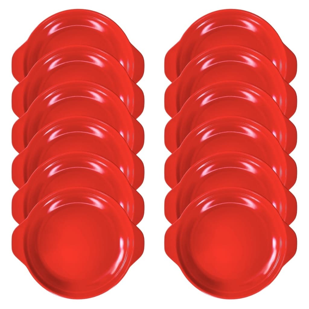 12 Pratos Tigela em Melamina Japonesa Infantil Preto Vermelho Your House