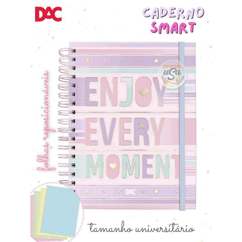 Caderno DAC Smart com folhas reposicionáveis Universitário  Enjoy
