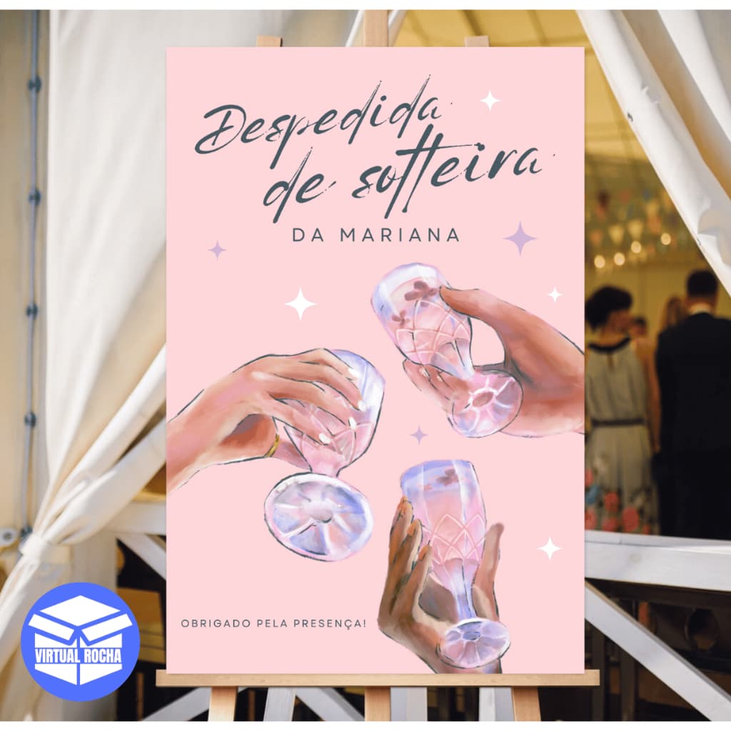 Quadro Decorativo Festa Despedida De Solteiro Rosa MDF