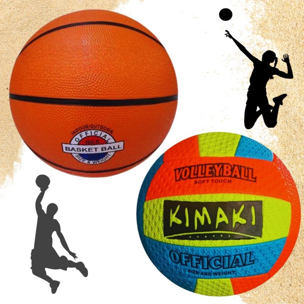 Kit 2 Bolas Basquete e Bola Voley Soft Touch Tamanho Padrao Oficial