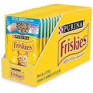 Sachê Friskies Peixe Branco 85g 15 unidades