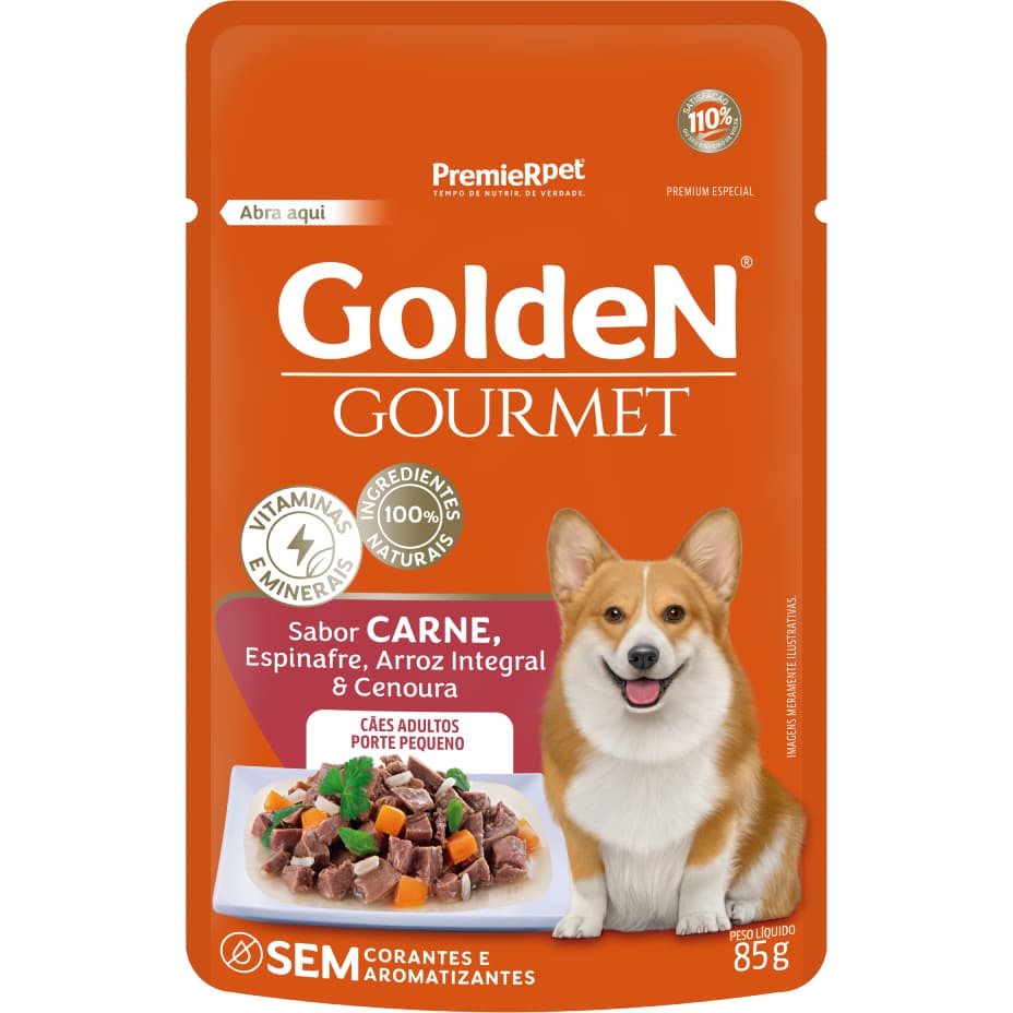 Sache Golden Gourmet Cães Pequeno Carne - 20 Unidades