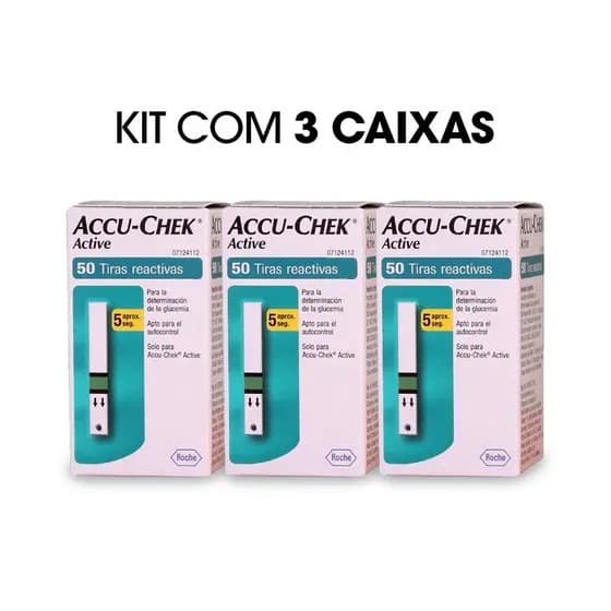 Tiras Accu Chek Active - Kit Com 3 Caixas TOTAL 150 Tiras - Original