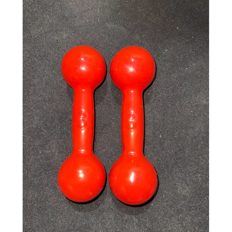 Par de halteres emborrachado vermelho 3kg (6kg total)