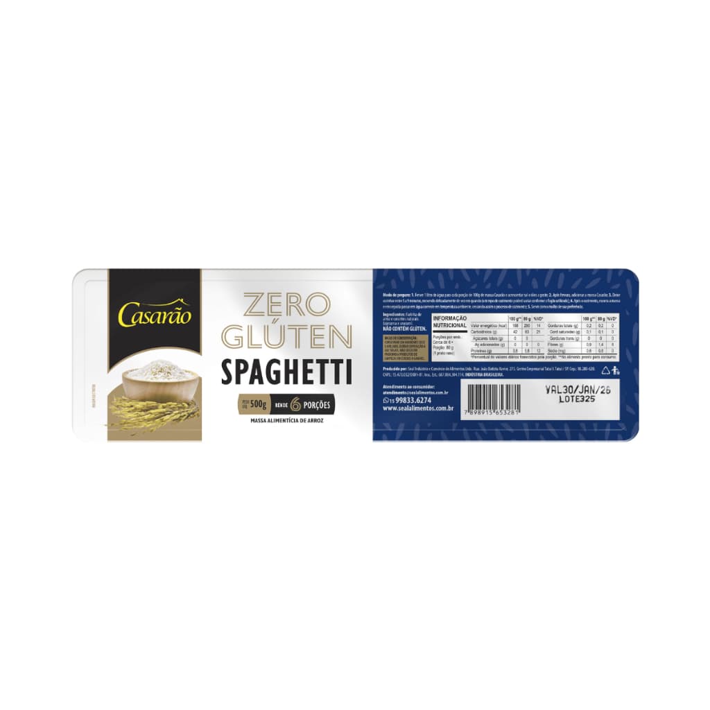 Espaguete Spaguetti Premium sem Glúten 500g - Casarão