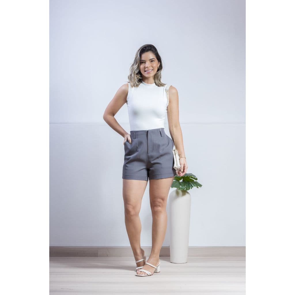 Short Feminino em Alfaiataria Acompanha Cinto REF: 035#