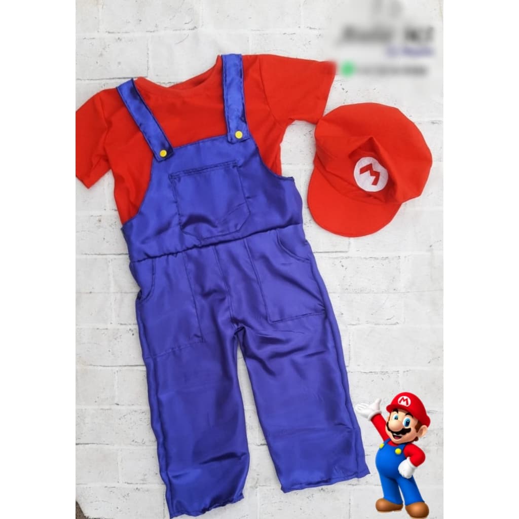 Fantasia Infantil Super Mario Bros Macacão Festa Aniversário | Fantasia de menino | Fantasia luigi