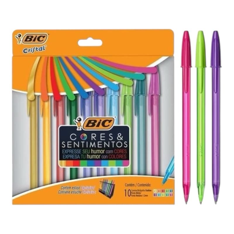 Kit Canetas Bic Cores e Sentimentos com 10 Unidades