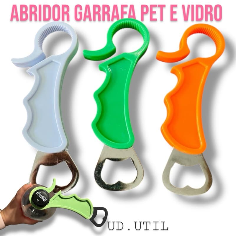 Abridor 2 Em 1 de Garrafas Pet Plástico e Garrafas de Vidro