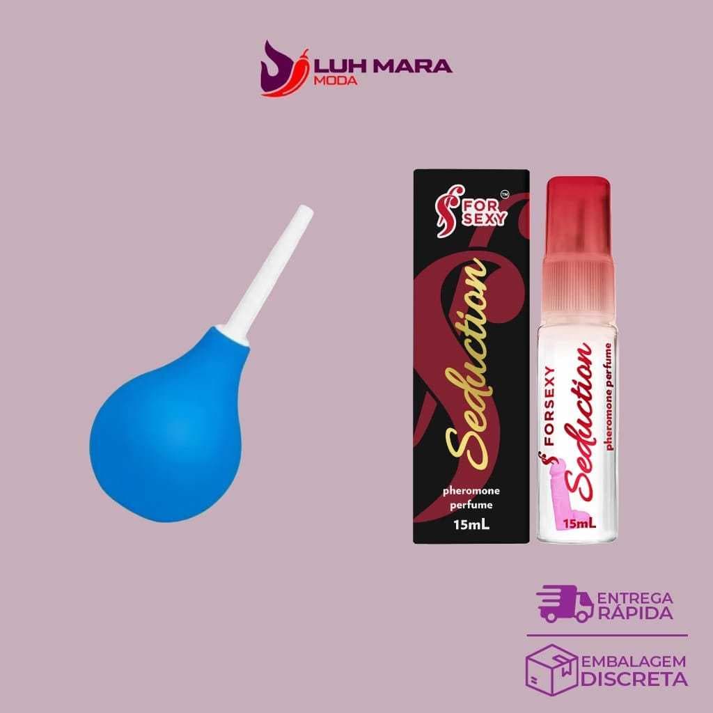 Kit Perfume Seduction 15ml + Ducha Higiênica Unissex com Aplicador e Bomba  Sedução e Higiene