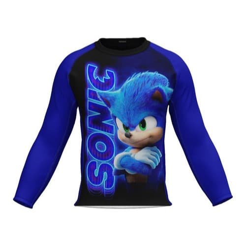 Camiseta Sonic Piscina Manga Longa Proteção Uv