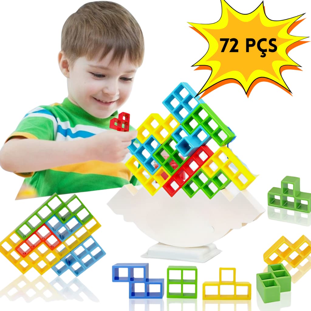 Jogo Equilíbrio Tetris Brinquedo Criança Educativo Equilibrista Encaixe blocos
