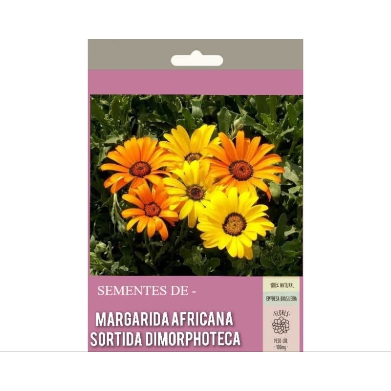 Sementes de Margarida Africana Sortida Dimorphoteca 20 unidades