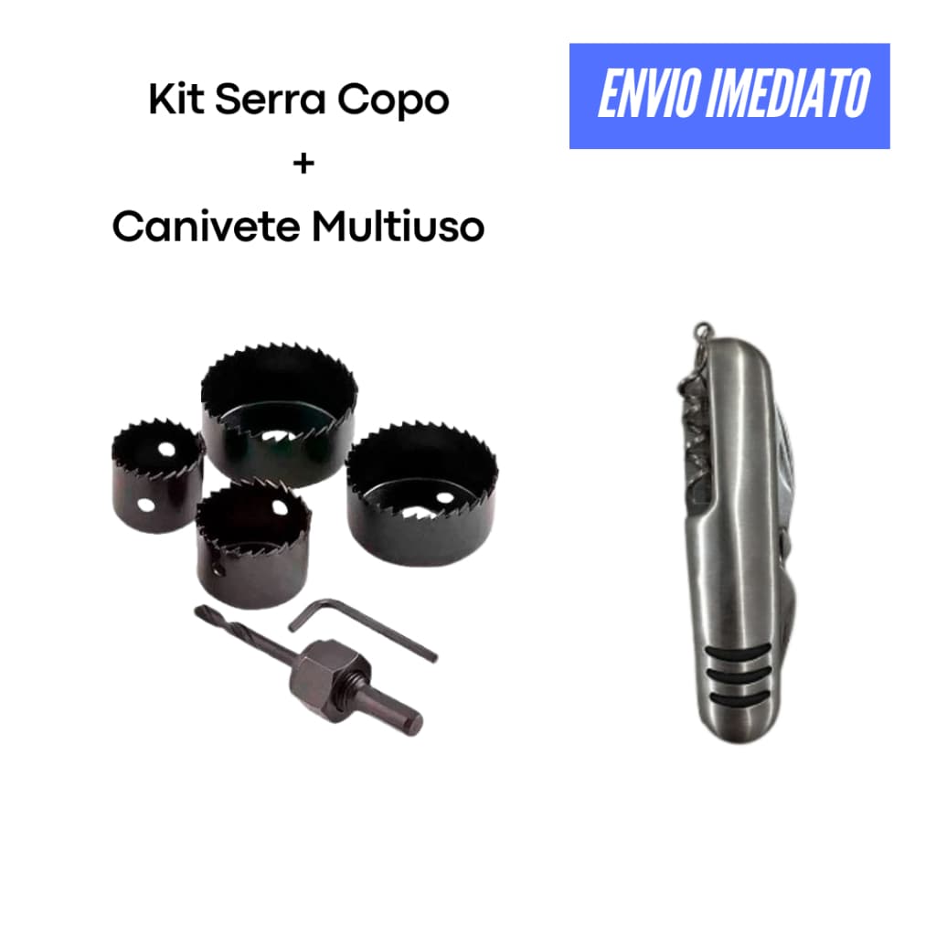 Kit Serra Copo + Canivete Multiuso