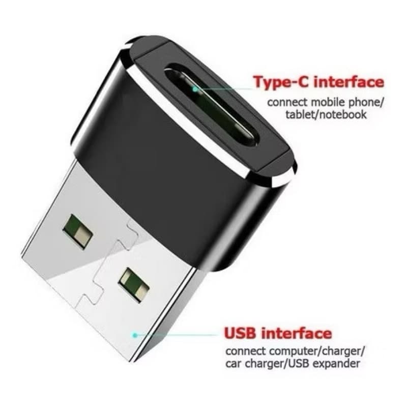 USB C 2.0 Tipo C Fêmea para USB2.0 Tipo A Conector do adaptador de conversor de porta macho para carregamento