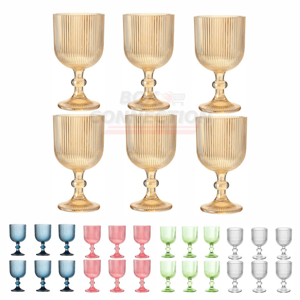 Jogo de Taças Graffiato/Versalhes C/ 6 Peças Vidro Água Vinho / 390ml Kehome