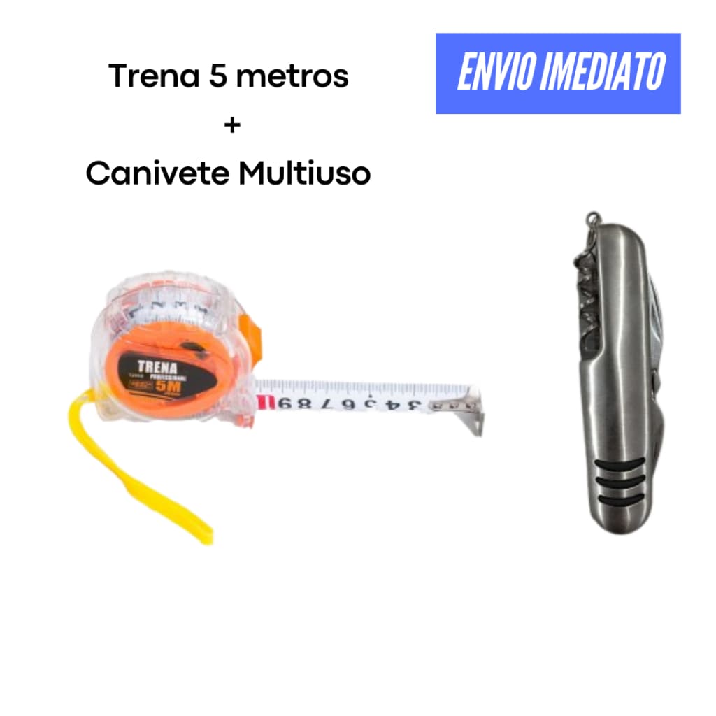 Kit Canivete Multiuso + Trena 5 metros