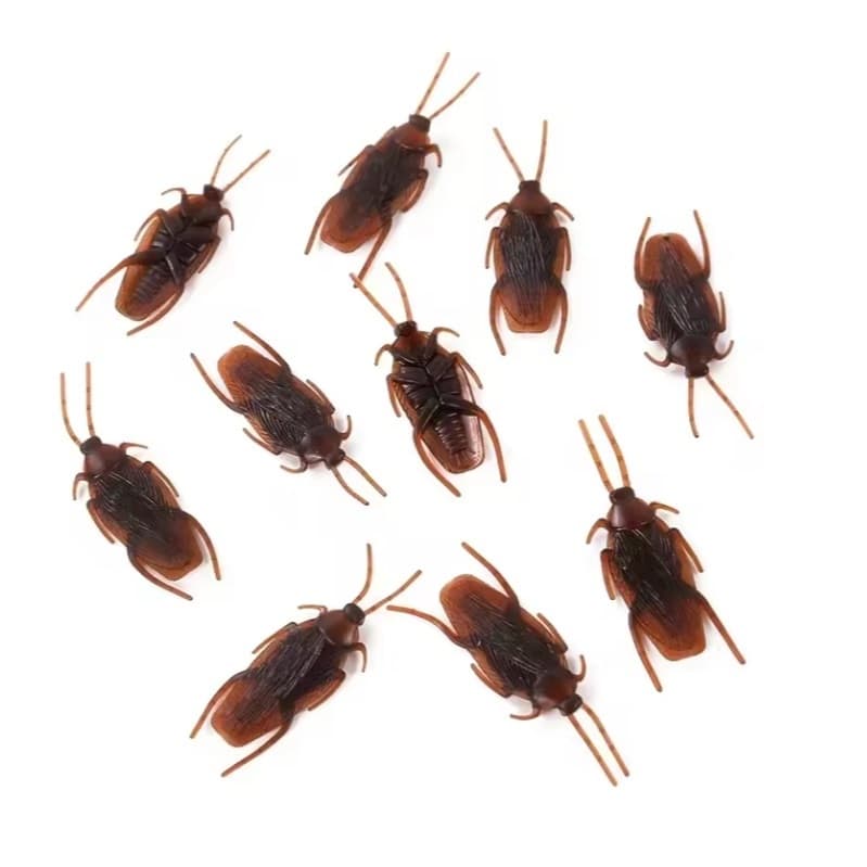 Kit 10 Barata Falsa De Mentira Brinquedo Pegadinha Brincadeira Realista Mágica Truque