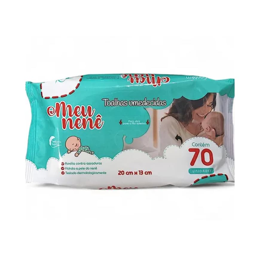 Toalha Umedecida Meu Nenê - Hidrata Macia - Lenço com 70 Folhas