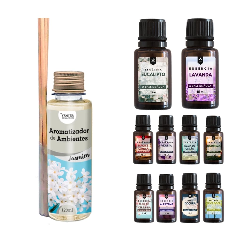 Combo 5 Essências Para Umidificador 15ml + Aromatizador de Ambiente 120ml Zen Yantra - Escolha Seu Aroma