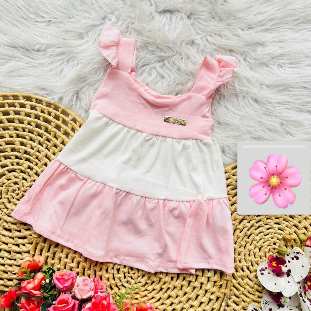 Vestido Romper de bebe menina verão banho de sol  fresquinho passeio