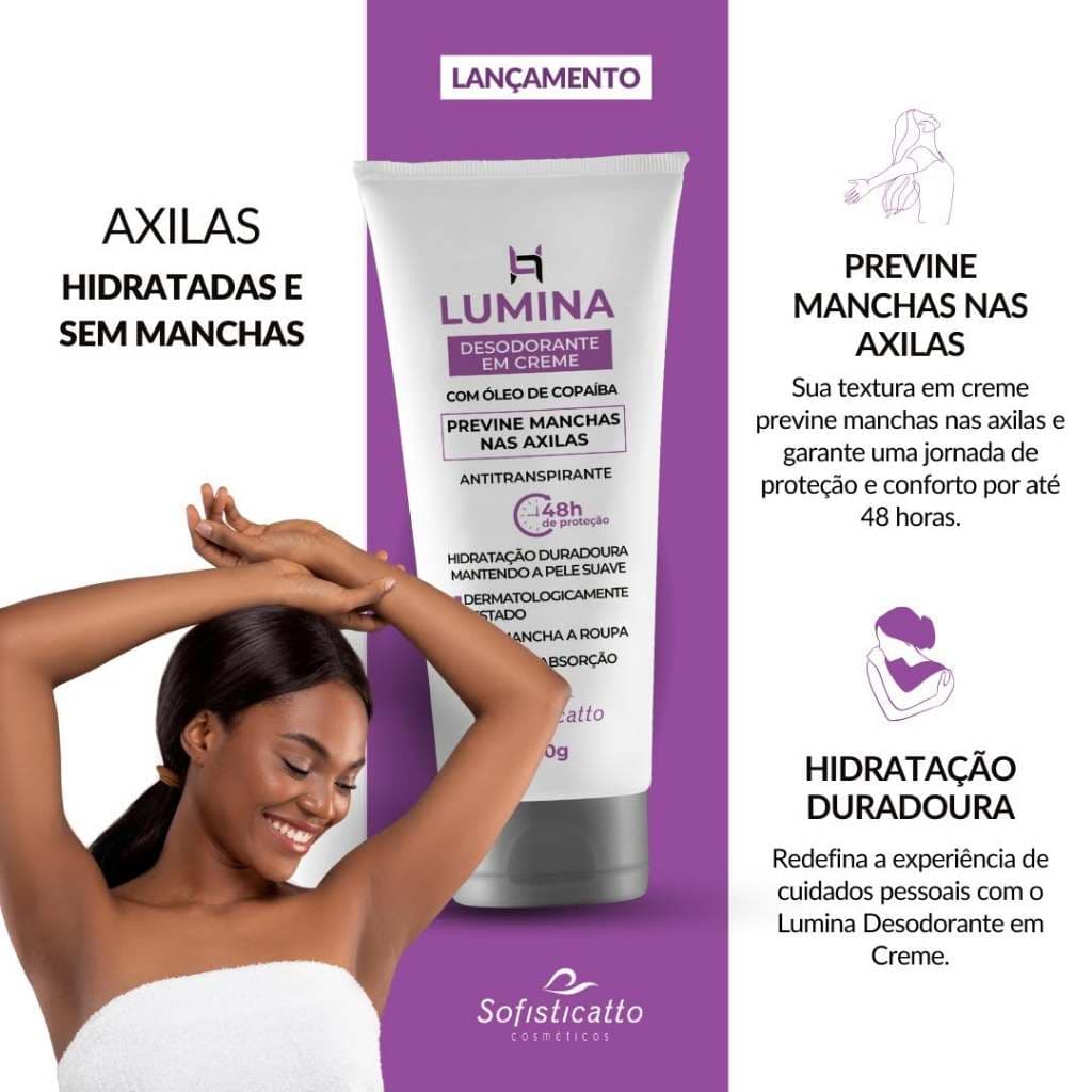Desodorante em Creme Antitranspirante Clareador Lumina 60g