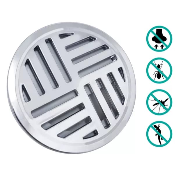 Ralo Anti-inseto Automático 15x15  Redondo Banheiro Lavatório