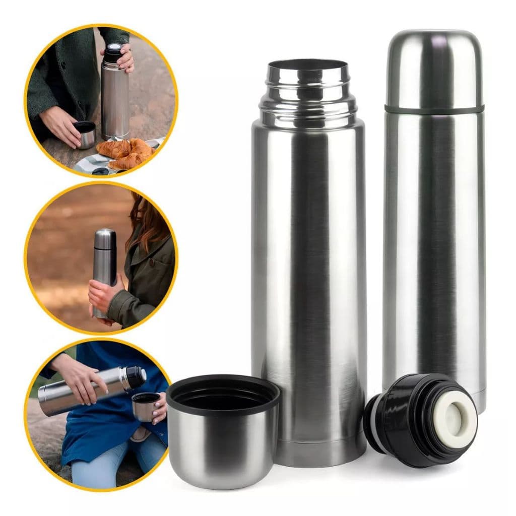 Garrafa Térmica De Água Café Inox Com 500 mL