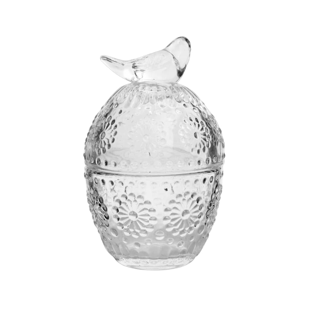Porta Jóias Pássaro De Vidro Com Tampa 9x16cm Lembrancinhas
